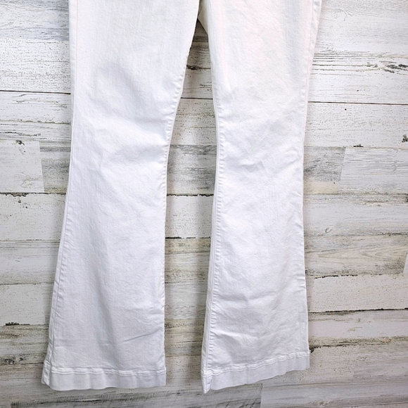 Judy Blue Cher Boho Bell Bottom White Jeans 31 Stretchy Spring Summer Comfort - Picture 13 of 15